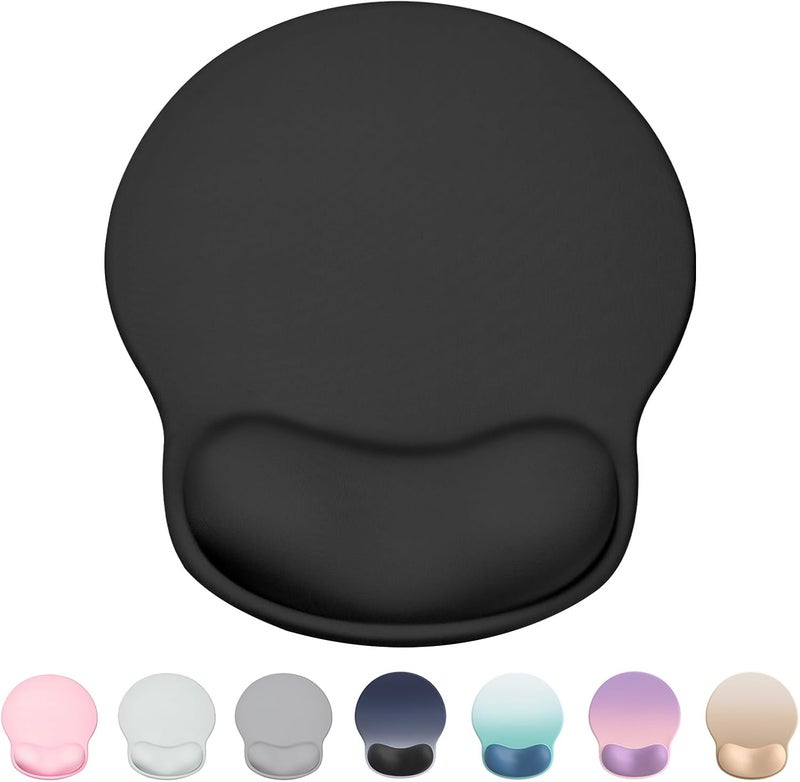 Laborio Ergonomic Mouse Pad with Wrist Rest, Large Mousepad(10.6'' x 9''), Wrist Support Mouse Mat with Non-Slip Base, Pain Relief for Laptop & Computer (Black) - Image 1